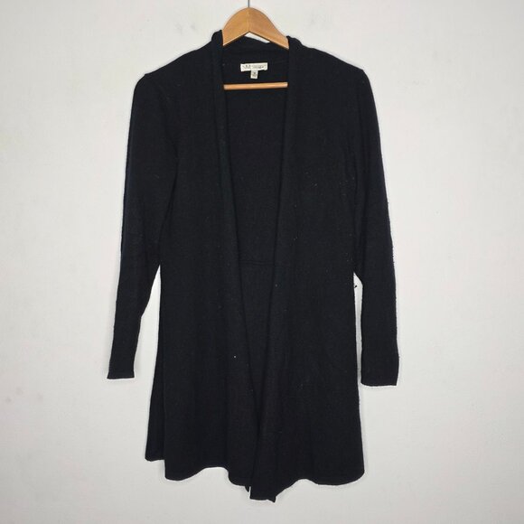 Neiman Marcus Cashmere Black Open Long Cardigan Sweater Women's Medium M - Picture 1 of 4